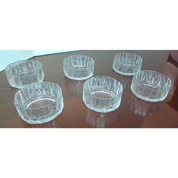 Vintage Hoya Crystal Ice Salad Dessert Bowls Set of 6 - Picture 1 of 5